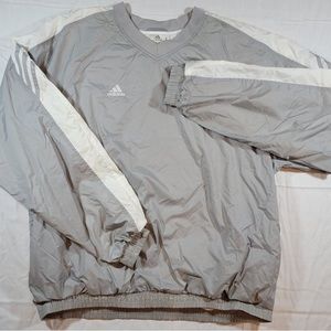 Vintage Y2K Adidas Windbreaker Lined Jacket Mens Sz 2XL Gray Pullover